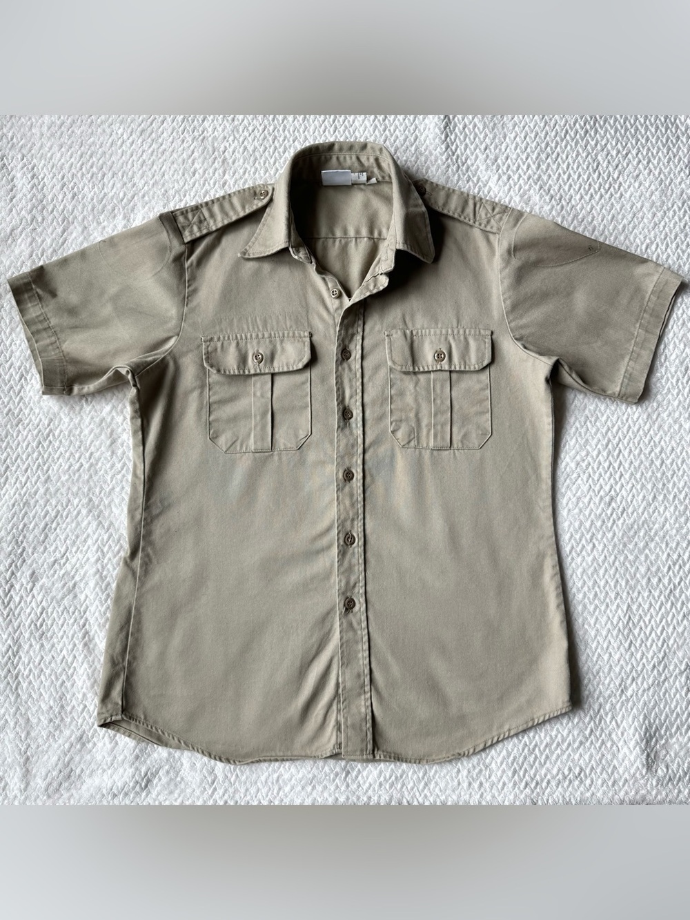 Y2K Propper Tactical Button Down Shirt Mens M Khaki Beige Military Combat Army